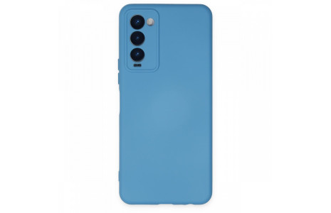 Newface Tecno Camon 18T Kılıf Nano içi Kadife Silikon - Mavi