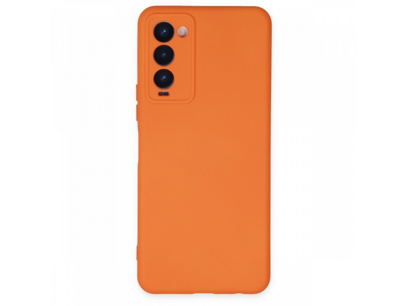 Newface Tecno Camon 18T Kılıf Nano içi Kadife Silikon - Turuncu