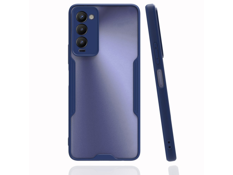 Newface Tecno Camon 18T Kılıf Platin Silikon - Lacivert