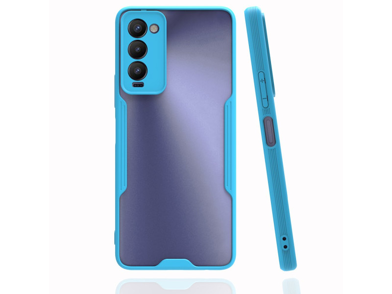 Newface Tecno Camon 18T Kılıf Platin Silikon - Mavi