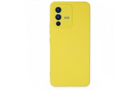 Newface Vivo V23 5G Kılıf Nano içi Kadife Silikon - Sarı
