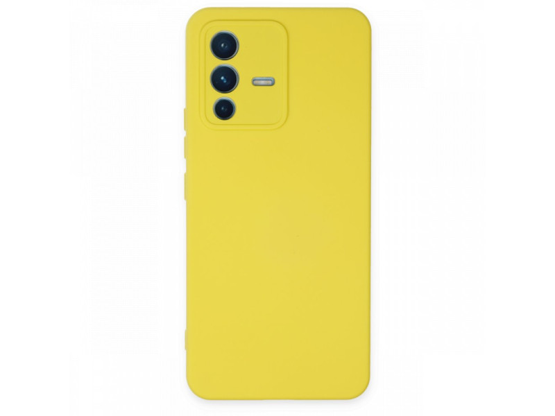 Newface Vivo V23 5G Kılıf Nano içi Kadife Silikon - Sarı