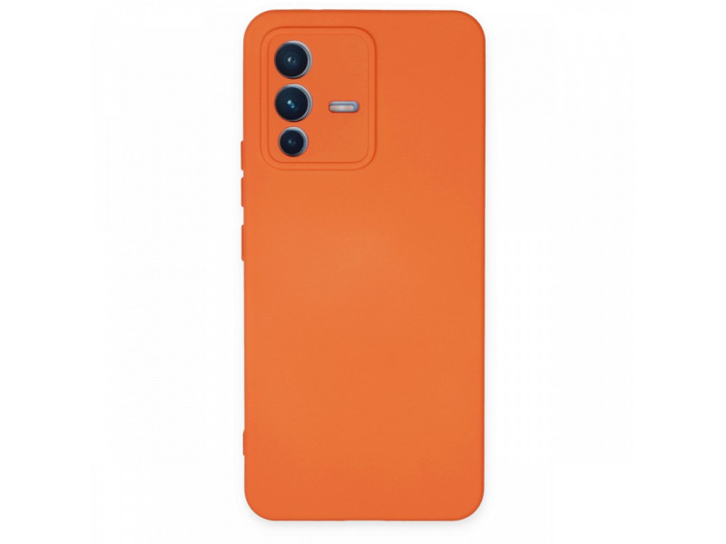 Newface Vivo V23 5G Kılıf Nano içi Kadife Silikon - Turuncu