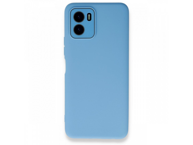 Newface Vivo Y15S Kılıf Lansman Glass Kapak - Mavi