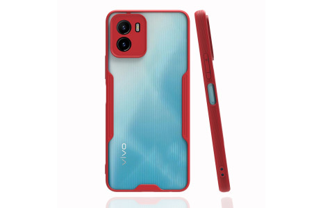 Newface Vivo Y15S Kılıf Platin Silikon - Kırmızı