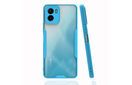 Newface Vivo Y15S Kılıf Platin Silikon - Mavi