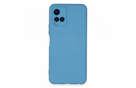 Newface Vivo Y33S Kılıf Nano içi Kadife Silikon - Mavi