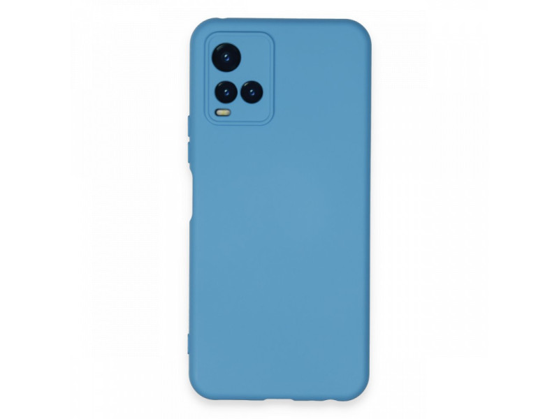 Newface Vivo Y33S Kılıf Nano içi Kadife Silikon - Mavi