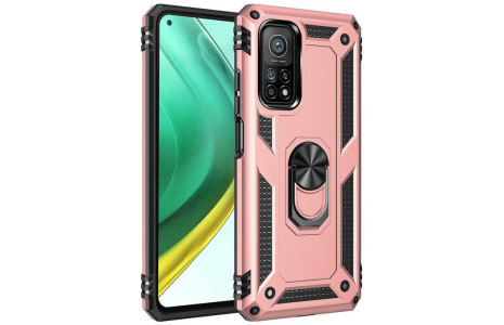 Newface Xiaomi Mi 10T Pro Kılıf Sofya Yüzüklü Silikon Kapak - Rose