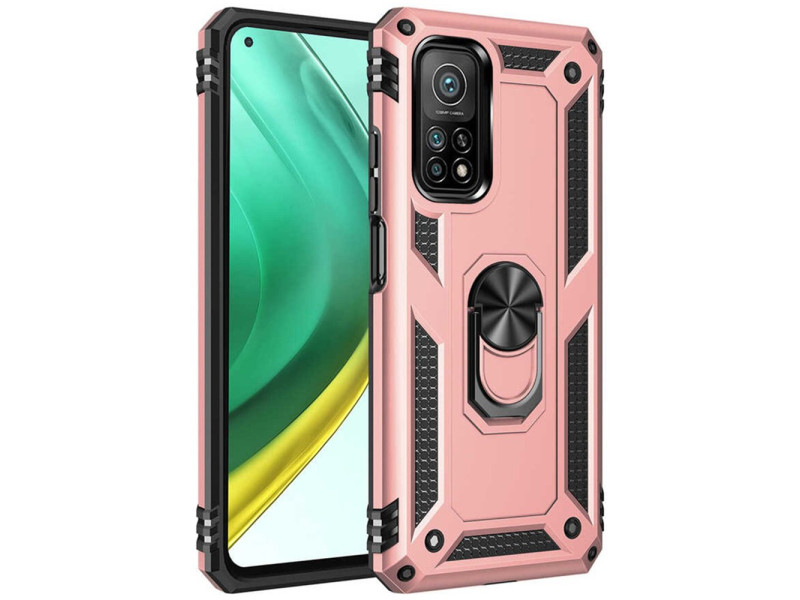Newface Xiaomi Mi 10T Pro Kılıf Sofya Yüzüklü Silikon Kapak - Rose