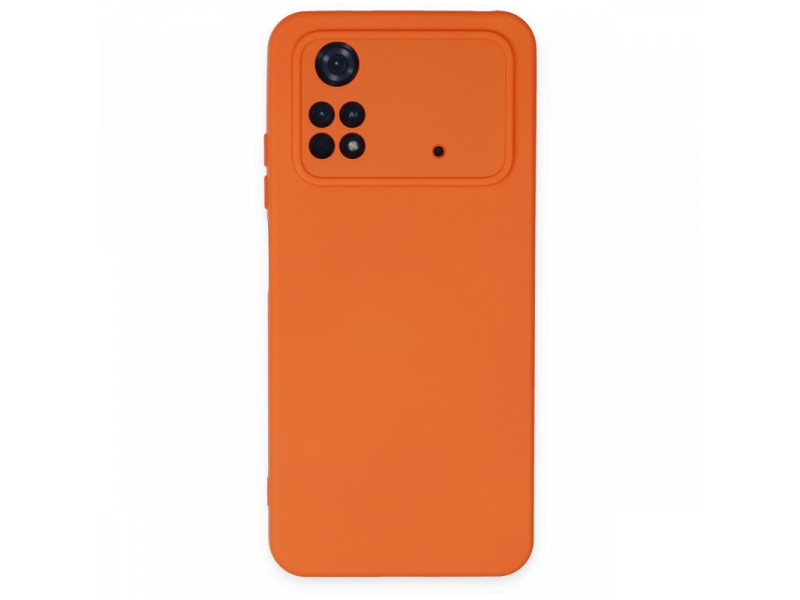 Newface Xiaomi Poco M4 Pro 4G Kılıf Nano içi Kadife Silikon - Turuncu