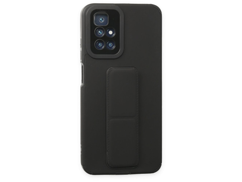 Newface Xiaomi Redmi 10 2022 Kılıf Mega Standlı Silikon - Siyah
