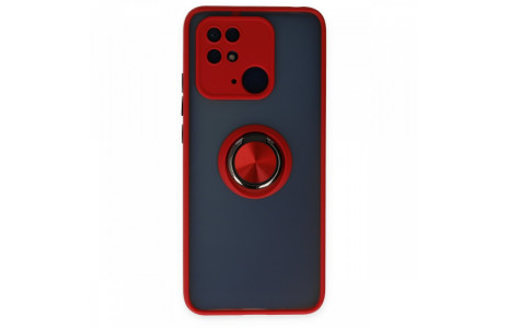 Newface Xiaomi Redmi 10C Kılıf Montreal Yüzüklü Silikon Kapak - Kırmızı