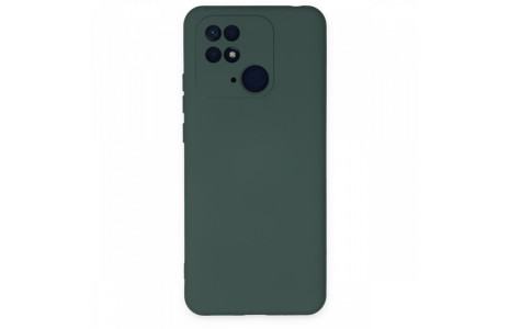 Newface Xiaomi Redmi 10C Kılıf Nano içi Kadife Silikon - Koyu Yeşil