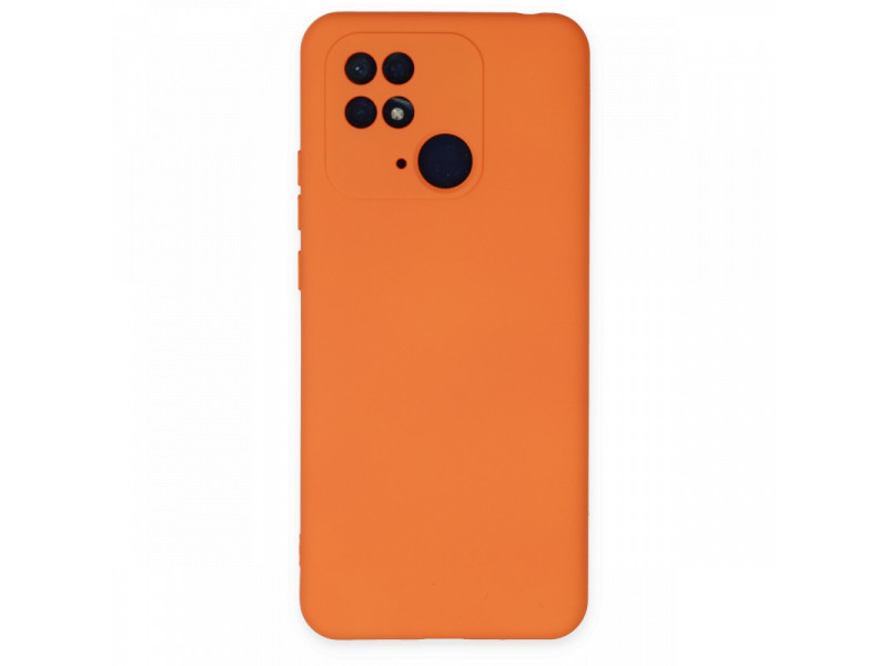 Newface Xiaomi Redmi 10C Kılıf Nano içi Kadife Silikon - Turuncu