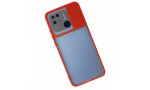 Newface Xiaomi Redmi 10C Kılıf Palm Buzlu Kamera Sürgülü Silikon - Kırmızı