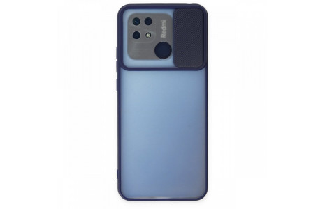 Newface Xiaomi Redmi 10C Kılıf Palm Buzlu Kamera Sürgülü Silikon - Lacivert