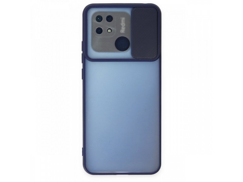 Newface Xiaomi Redmi 10C Kılıf Palm Buzlu Kamera Sürgülü Silikon - Lacivert
