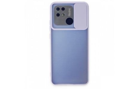 Newface Xiaomi Redmi 10C Kılıf Palm Buzlu Kamera Sürgülü Silikon - Lila
