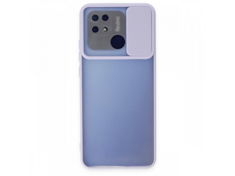 Newface Xiaomi Redmi 10C Kılıf Palm Buzlu Kamera Sürgülü Silikon - Lila