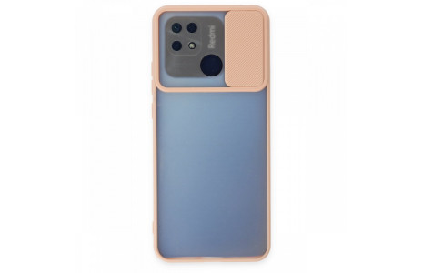 Newface Xiaomi Redmi 10C Kılıf Palm Buzlu Kamera Sürgülü Silikon - Pembe