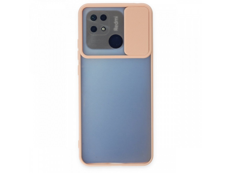 Newface Xiaomi Redmi 10C Kılıf Palm Buzlu Kamera Sürgülü Silikon - Pembe
