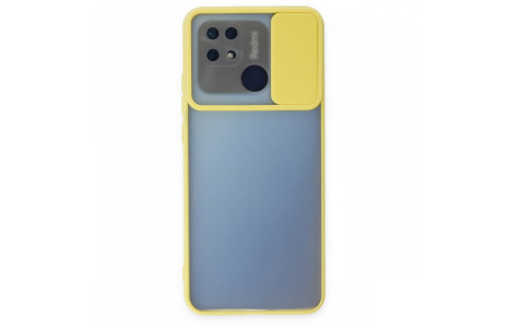 Newface Xiaomi Redmi 10C Kılıf Palm Buzlu Kamera Sürgülü Silikon - Sarı