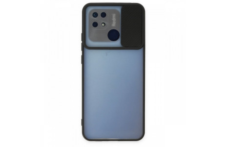 Newface Xiaomi Redmi 10C Kılıf Palm Buzlu Kamera Sürgülü Silikon - Siyah