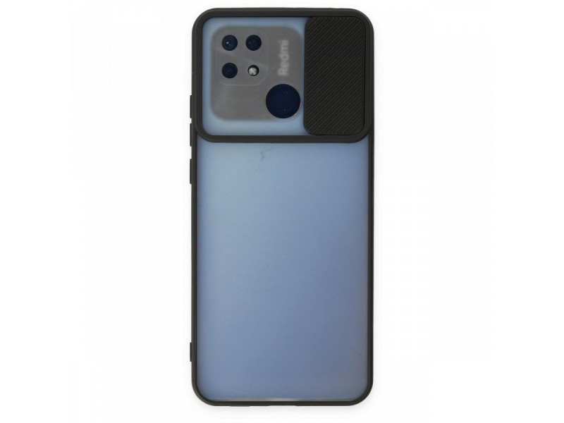 Newface Xiaomi Redmi 10C Kılıf Palm Buzlu Kamera Sürgülü Silikon - Siyah