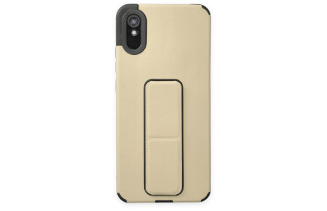 Newface Xiaomi Redmi 9A Kılıf Mega Standlı Silikon - Gold
