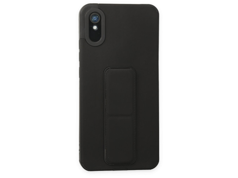 Newface Xiaomi Redmi 9A Kılıf Mega Standlı Silikon - Siyah
