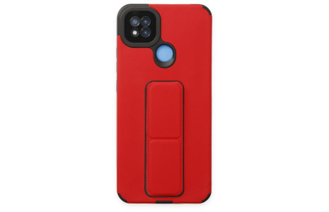 Newface Xiaomi Redmi 9C Kılıf Mega Standlı Silikon - Kırmızı