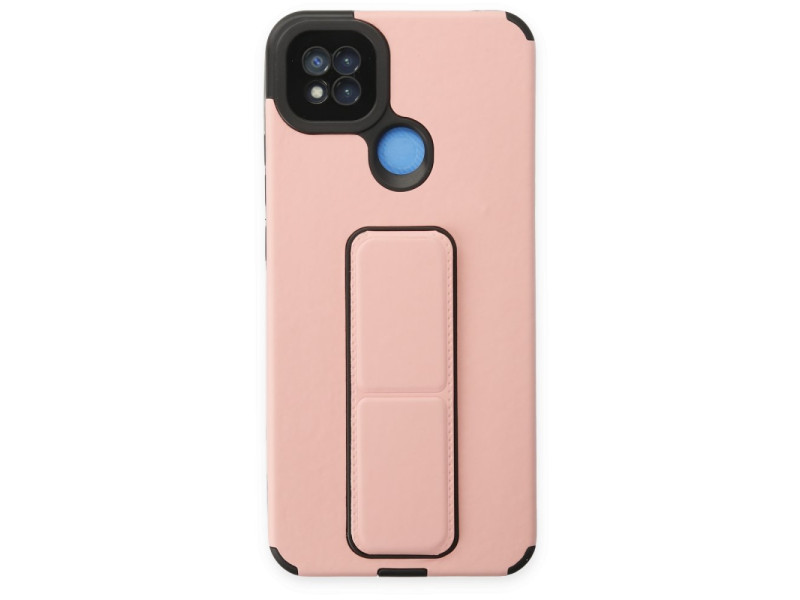 Newface Xiaomi Redmi 9C Kılıf Mega Standlı Silikon - Pudra