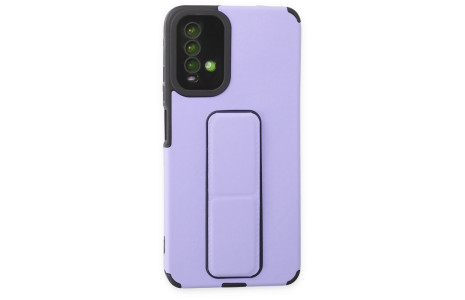 Newface Xiaomi Redmi 9T Kılıf Mega Standlı Silikon - Lila