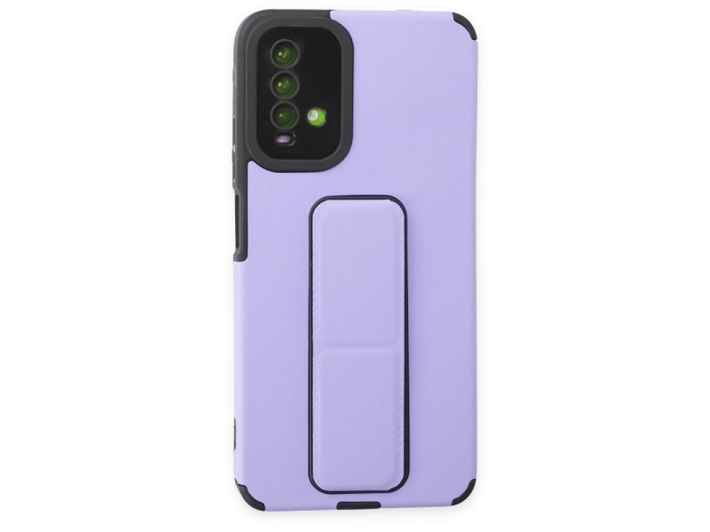 Newface Xiaomi Redmi 9T Kılıf Mega Standlı Silikon - Lila
