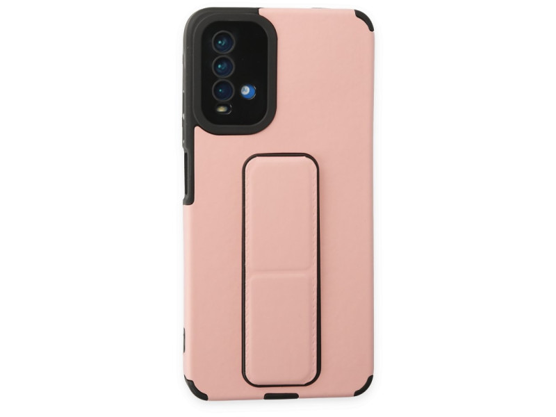 Newface Xiaomi Redmi 9T Kılıf Mega Standlı Silikon - Pudra