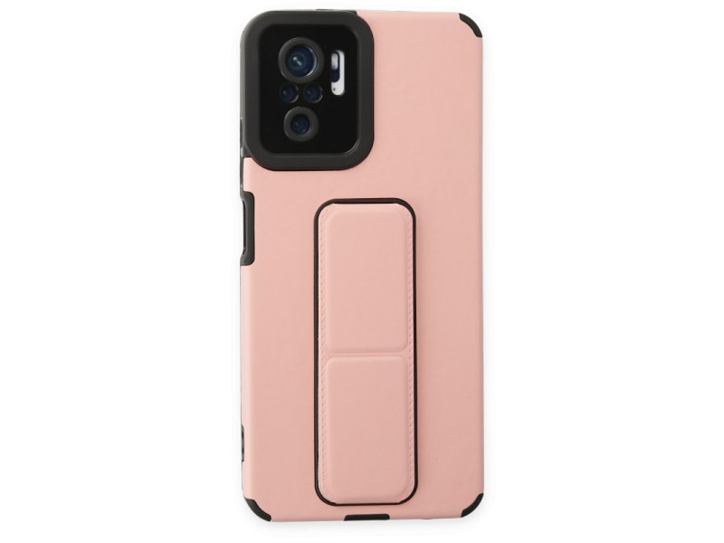 Newface Xiaomi Redmi Note 10 Kılıf Mega Standlı Silikon - Pudra