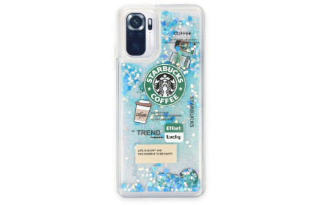 Newface Xiaomi Redmi Note 10 Kılıf Starbuck Sulu Silikon - Turkuaz