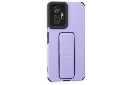 Newface Xiaomi Redmi Note 10 Pro Kılıf Mega Standlı Silikon - Lila