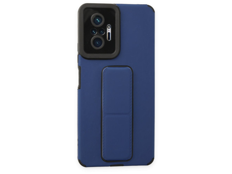 Newface Xiaomi Redmi Note 10 Pro Kılıf Mega Standlı Silikon - Mavi