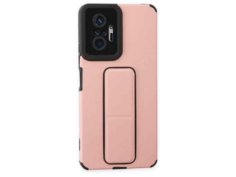 Newface Xiaomi Redmi Note 10 Pro Kılıf Mega Standlı Silikon - Pudra