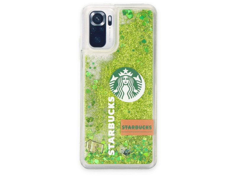 Newface Xiaomi Redmi Note 10S Kılıf Starbuck Sulu Silikon - Açık Yeşil