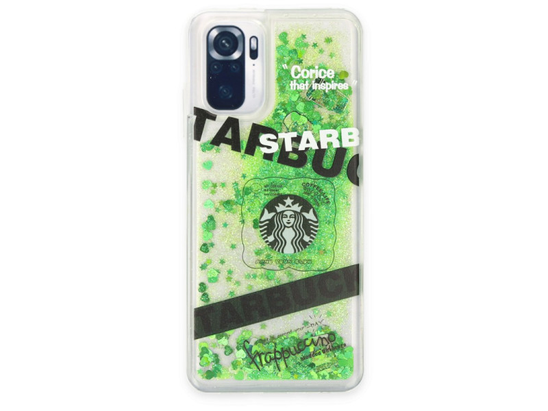 Newface Xiaomi Redmi Note 10S Kılıf Starbuck Sulu Silikon - Koyu Yeşil