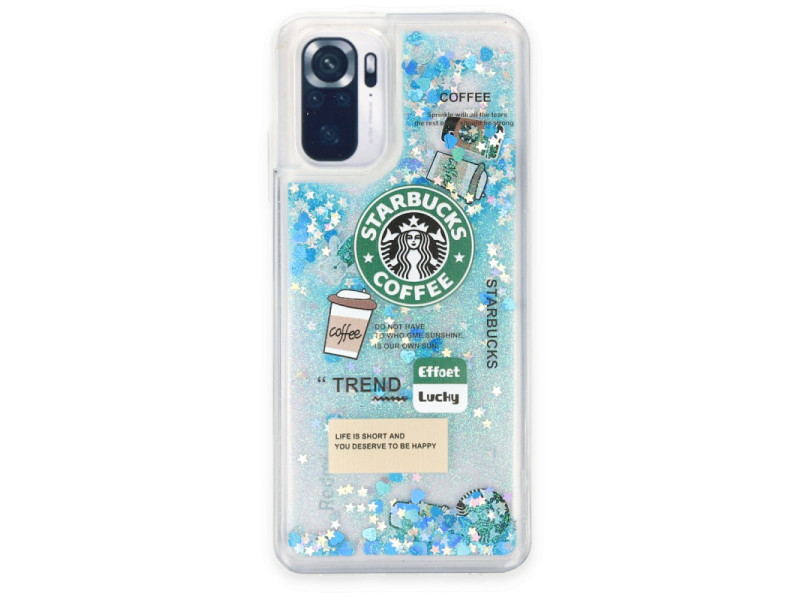 Newface Xiaomi Redmi Note 10S Kılıf Starbuck Sulu Silikon - Turkuaz