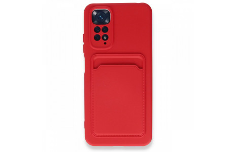 Newface Xiaomi Redmi Note 11 Kılıf Kelvin Kartvizitli Silikon - Kırmızı
