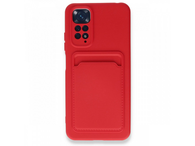 Newface Xiaomi Redmi Note 11 Kılıf Kelvin Kartvizitli Silikon - Kırmızı