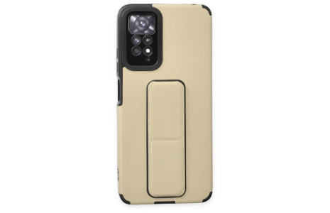 Newface Xiaomi Redmi Note 11 Pro Kılıf Mega Standlı Silikon - Gold