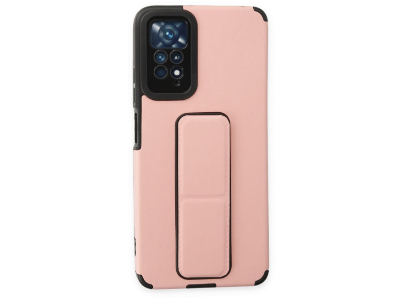 Newface Xiaomi Redmi Note 11 Pro Kılıf Mega Standlı Silikon - Pudra