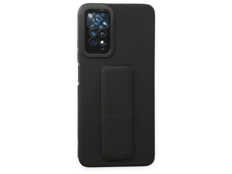 Newface Xiaomi Redmi Note 11 Pro Kılıf Mega Standlı Silikon - Siyah