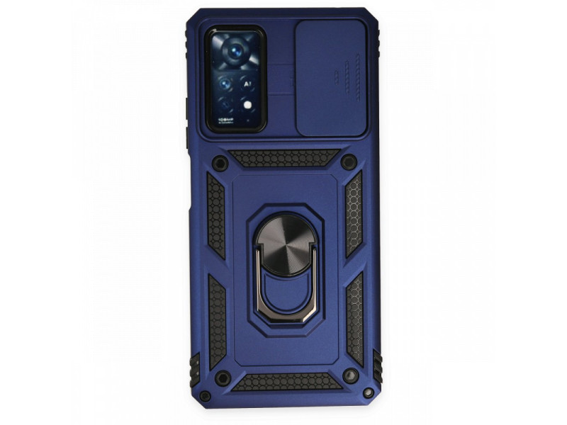 Newface Xiaomi Redmi Note 11 Pro Kılıf Pars Lens Yüzüklü Silikon - Lacivert